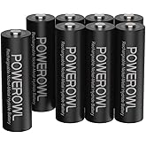 POWEROWL 単3形充電式ニッケル水素電池8個セット 大容量 自然放電抑制 環境保護(2800mAh、約1200回循環使用可能)