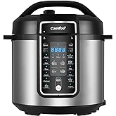 COMFEE’ Pressure Cooker 6 Quart with 12 Presets, Multi-Functional Programmable Slow Cooker, Rice Cooker, Steamer, Sauté pan, 