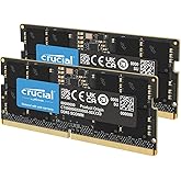 Crucial RAM 32GB Kit (2x16GB) DDR5 5600MHz (or 5200MHz or 4800MHz) Laptop Memory CT2K16G56C46S5, Black