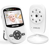 ANMEATE Video Baby Monitor with Digital Camera, Digital 2.4Ghz Wireless Video Monitor with Temperature Monitor, 960ft Transmi