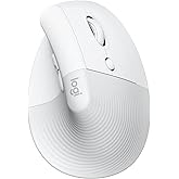 Logitech Lift Vertical Ergonomic Mouse, Wireless, Bluetooth or Logi Bolt USB receiver, Quiet clicks, 4 buttons, compatible wi