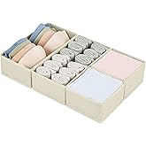 DIMJ Drawer Organizers Clothes, Set of 4 Dresser Organizer Bins, Fabric Closet Organizers and Storage, Drawer Dividers for Nu