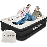 Englander Air Mattress w/Built in Pump - Luxury Double High Inflatable Bed for Home, Travel & Camping - Premium Blow Up Bed f