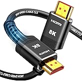 Highwings HDMI Cable 15 FT Long, 4K 8K 10K HDMI 2.1 Cord Ultra High Speed [in-Wall CL3 Rated, 8K@60Hz 4K@120Hz Video 48Gbps],