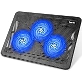 havit HV-F2056 15.6"-17" Laptop Cooler Cooling Pad - Slim Portable USB Powered (3 Fans), Black/Blue