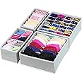 Simple Houseware Closet Underwear Organizer Drawer Divider 4 Set, Gray