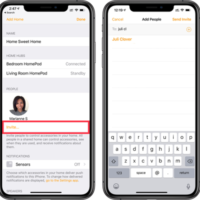 homekit access invite