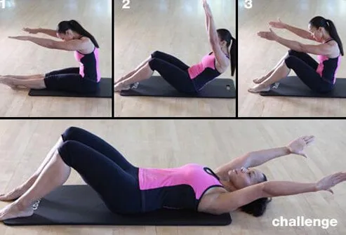 Begin this starter sit-up with your legs straight in front of you.