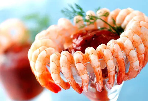 The shrimp are usually steamed or boiled, which is pretty healthy.