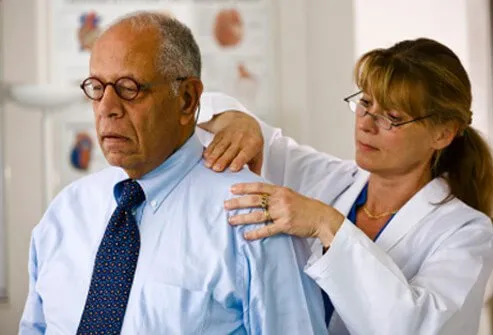 A man with fibromyalgia getting treatment for his pain.