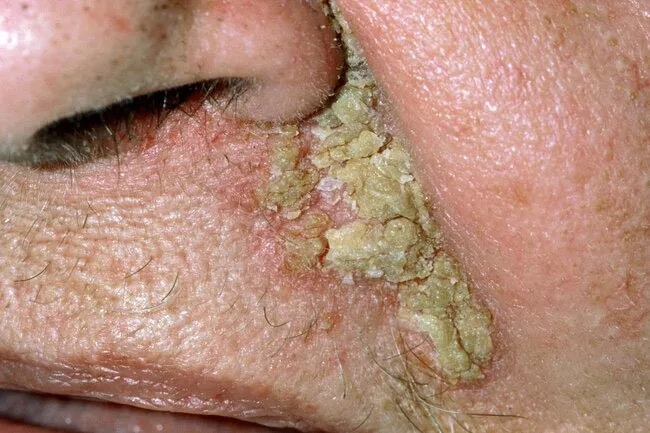 If you have sebaceous dermatitis, skin around oil glands (sebaceous glands) may redden.