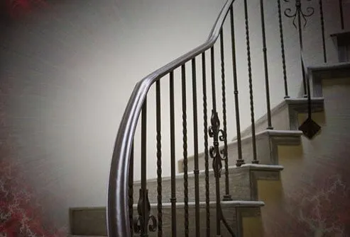 View of a staircase with an aura effect.