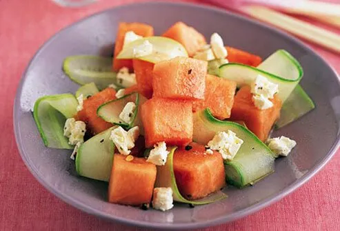 Photo of melon and cucumber.