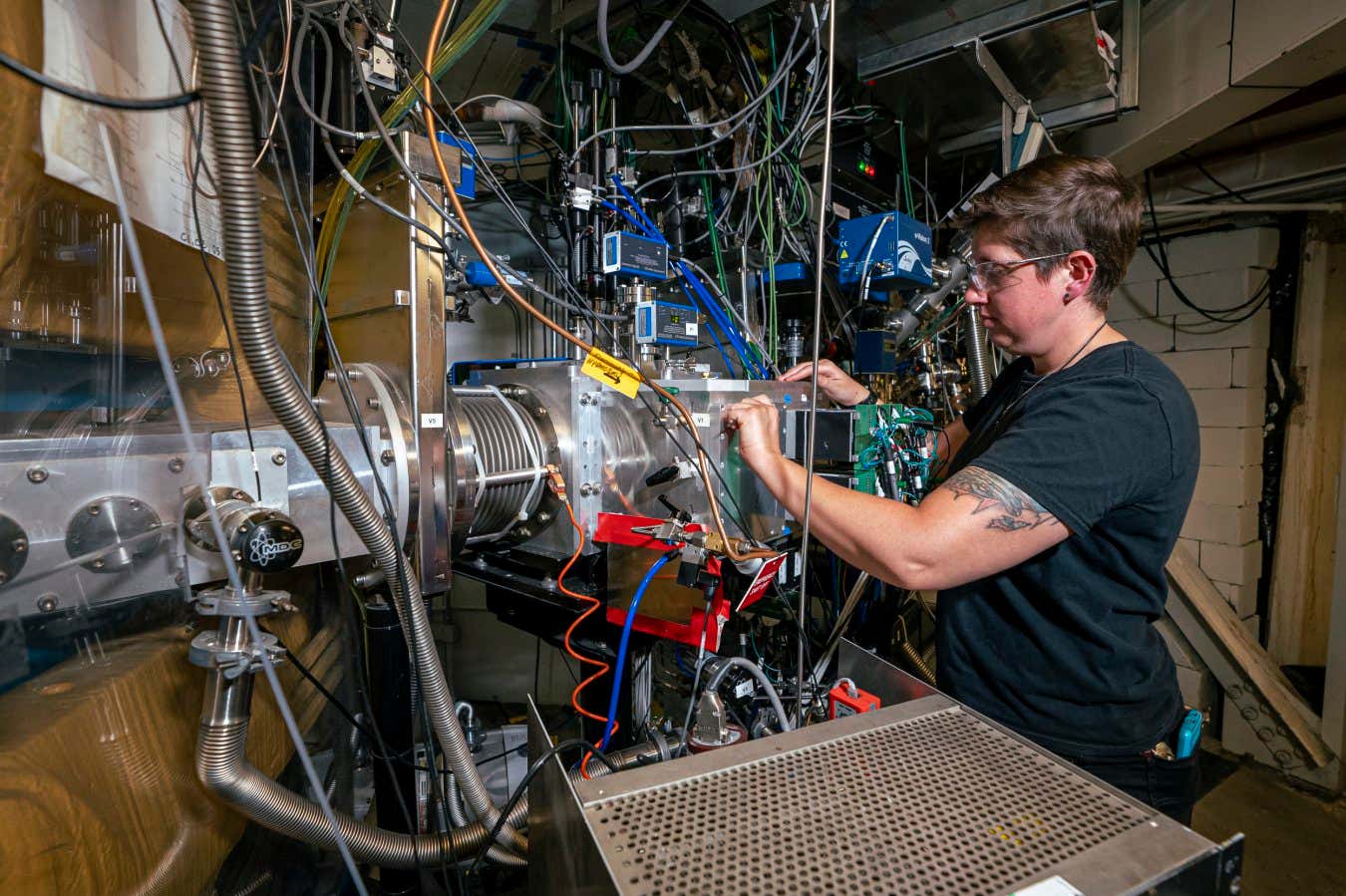 Jacklyn Gates (Staff Scientist, Heavy Element Group) at the Berkeley Gas-filled Separator, BGS, in Building 88 on Monday, July 8, 2024 at Lawrence Berkeley National Laboratory in Berkeley, Calif. Experts in the Nuclear Science Division use the 88-Inch Cyclotron to test a new way to make superheavy element 116, livermorium.