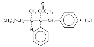 DARVON (propoxyphene hydrochloride) Structural Formula Illustration