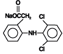 Voltaren Ophthalmic (diclofenac sodium) structural formula illustration