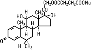 A-Methapred (methylprednisolone sodium succinate) structural formula illustration