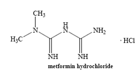 Metformin hydrochloride - Structural Formula Illustration