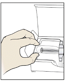 Remove the autoinjector from
the carton - Illustration