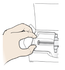 Grab the syringe barrel to
remove the syringe from the tray - Illustration