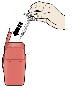 Discard the used syringe and
the gray needle cap - Illustration