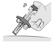 Release the plunger rod to allow the needle shield to
cover the needle - Illustration