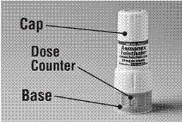 Inhaler (upright position) - Illustration