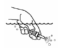 Soak only the spray pump unit in warm water - Illustration