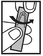 Carefully twist open the top of the unit dose vial and
use it right away - Illustration