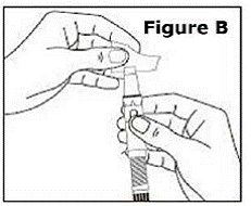 wipe the rubber membrane at the tip of the syringe - Illustration