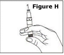 Hold the syringe with the needle upward and carefully remove the inner protective cap from the needle - Illustration