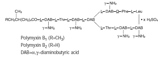 Polymyxin B sulfate structural formula illustration