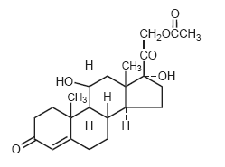 Hydrocortisone structural formula illustration