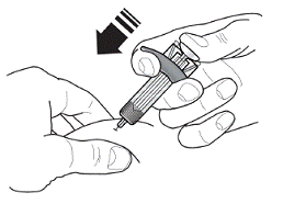 Inject all of the medication by pushing in the plunger all the way until the plunger head is completely between the needle guard activation clips - - Illustration