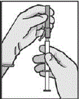 Attach the safety needle to the syringe tip (Luer-Lok). Twist needle until firmly seated - Illustration