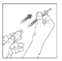 Pull the syringe out of the vial’s Rubber Stopper. - Illustration