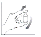 Gently roll the vial between the palms of your hands at
least 10 times- Illustration