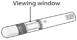 Needle guard is not activated – the single-dose prefilled syringe is ready for use Illustration