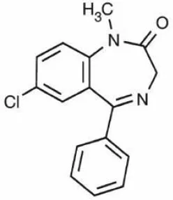 LIBERVANT(diazepam) Structural Formula Illustration