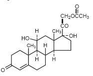 Hydrocortisone acetate structural formula illustration