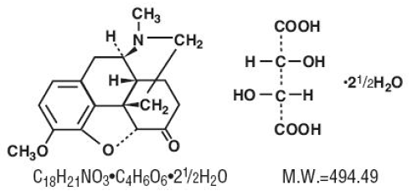 Hydrocodone bitartrate - Structural Formula Illustration