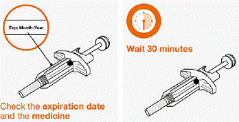 Take out the prefilled syringe - Illustration