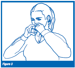 Wipe the nasal applicator with a clean tissue
and replace the plastic cap - Illustration