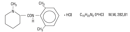 Mepivacaine Hydrochloride Structural Formula  - Illustration