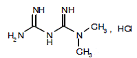 Metformin HCl Structural Formula Illustration