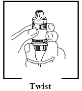 Twist the brown grip fully in one direction as far as it will go - Illustration