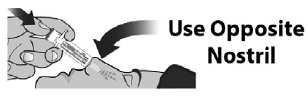 If additional REXTOVY™ Nasal
Sprays are available, Steps 2 to 4 may be repeated every 2 to 3 minutes, alternating nostrils, until the person responds
or emergency help is received - Illustration