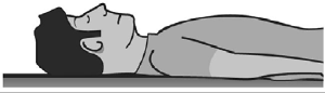 Lay person flat on their back - Illustration