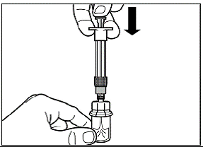 Unscrew the syringe from the vial adapter - Illustration