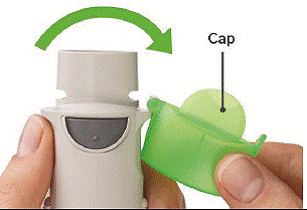 Open the cap until it snaps fully open - Illustration